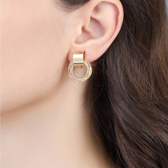 Anthropologie Gold Hoops - Picture 3 of 8